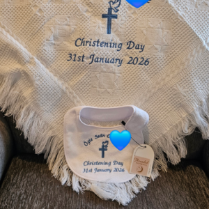 Christening Baptism Shawl - Star